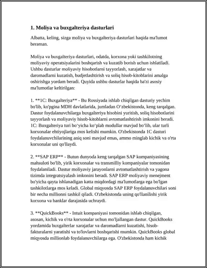 IQTISODIYOT FOYDALANADIGAN DASTURIY MAHSULOTLAR 4