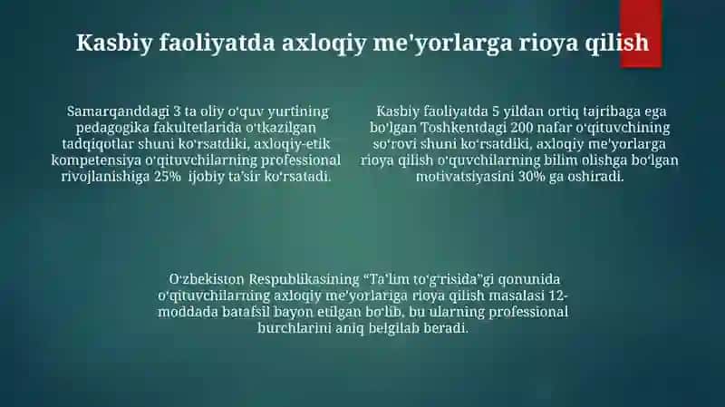 Tarbiyachining axloqiy kompetensiyasi 4