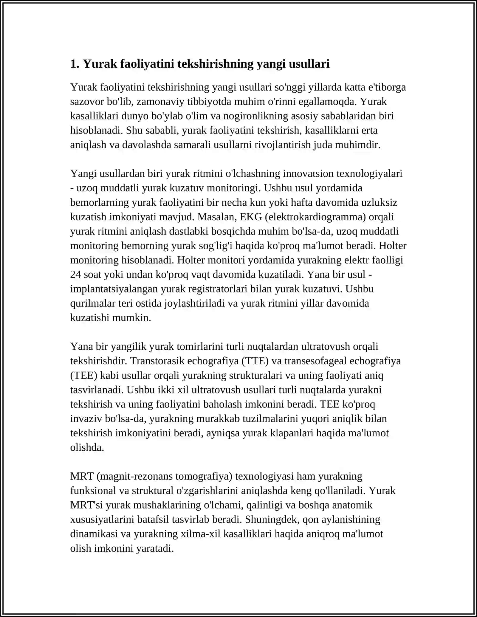 YURAK FAOLIYATINI TEKSHIRISHNING YANGI USULLARI 4