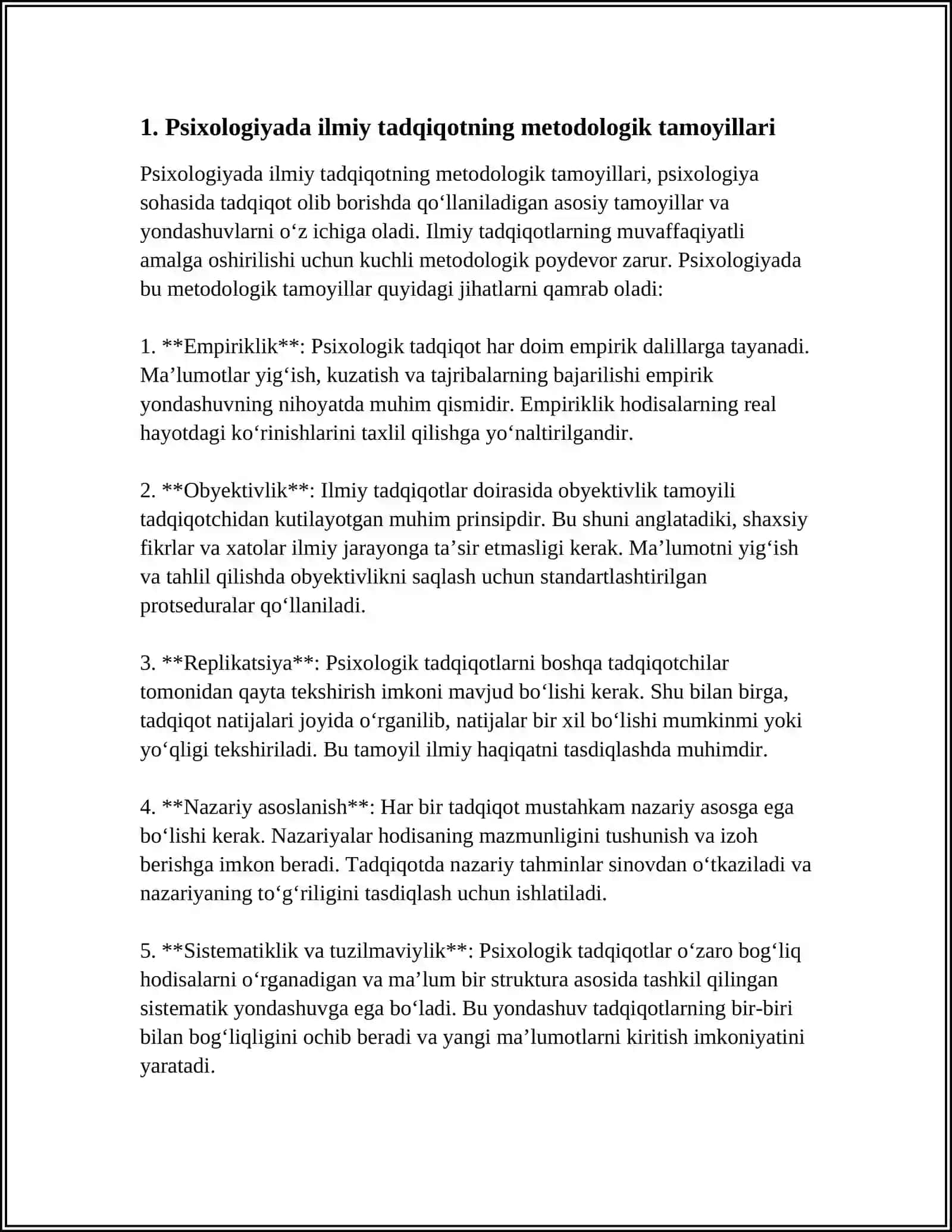 PSIXOLOGIYADA ILMIY TADQIQOTNING METODOLOGIK ASOSLARI 4