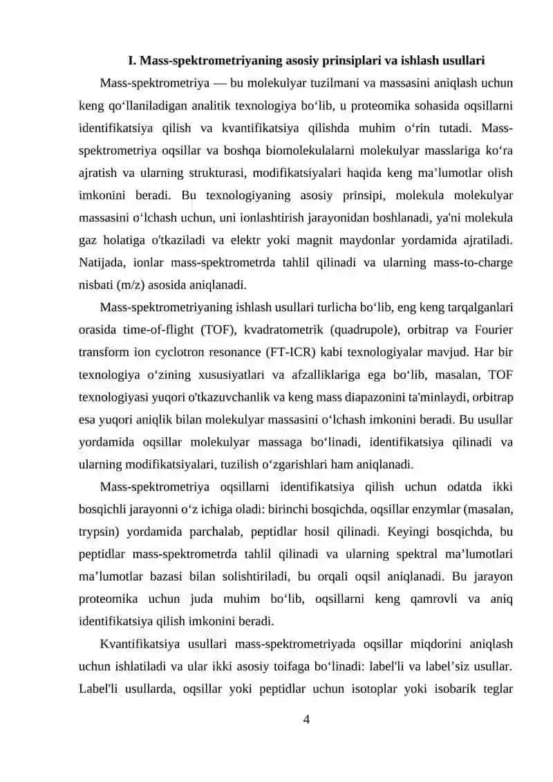Mass-spektrometriyaning asosiy prinsiplari va ishlash usullari 4