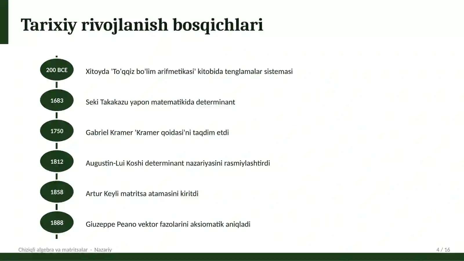 Matematika Chiziqli algebra va matritsalar 4