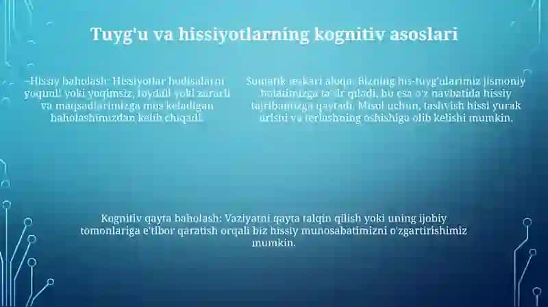 Tuygʻu va his-tuyg'ularning tabiati, uning Tuyg'u Va Emotsiya 4