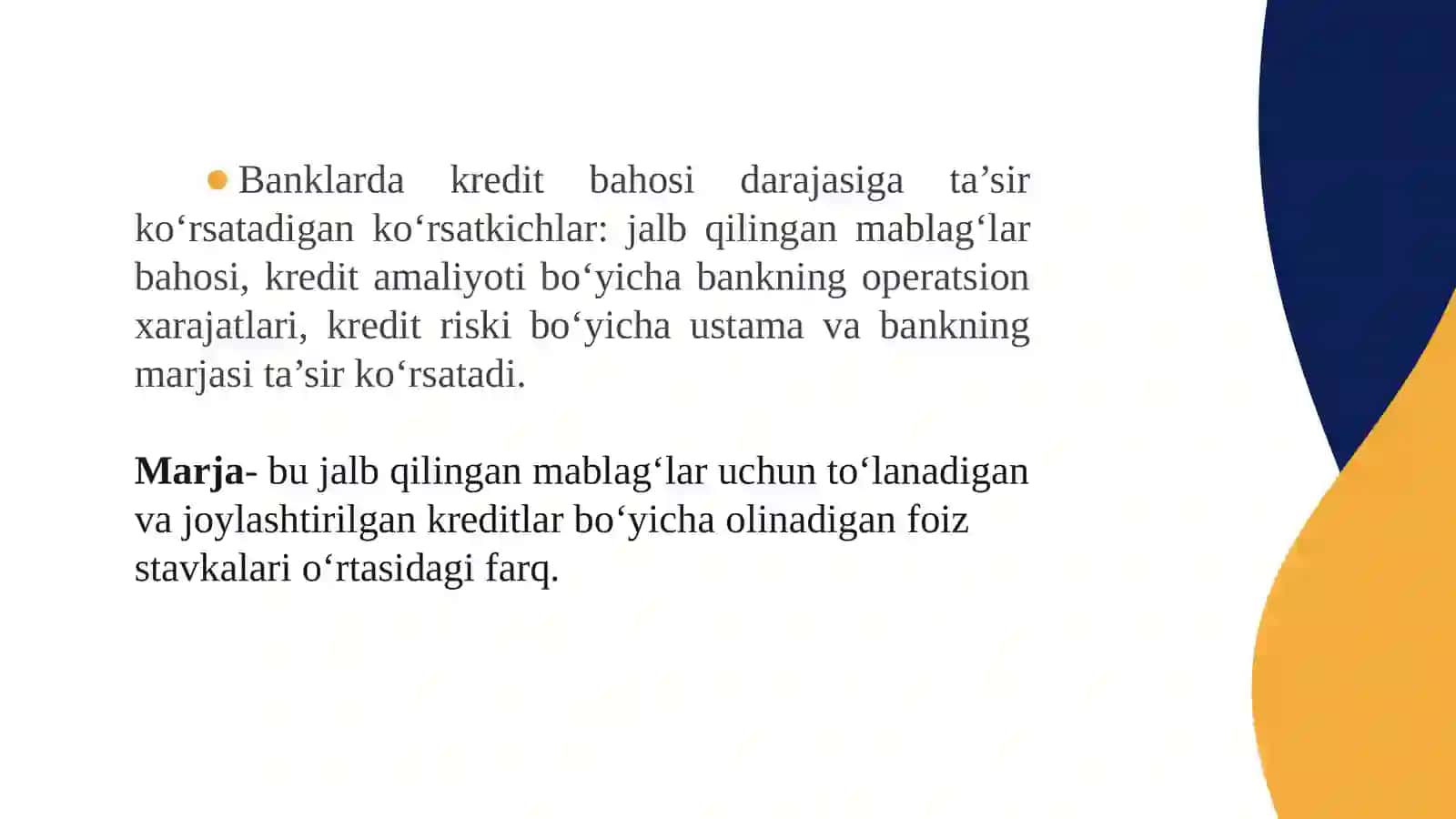 KREDIT FOIZ STAVKASI VA UNGA TA’SIRQILUVCHI OMILLAR 4