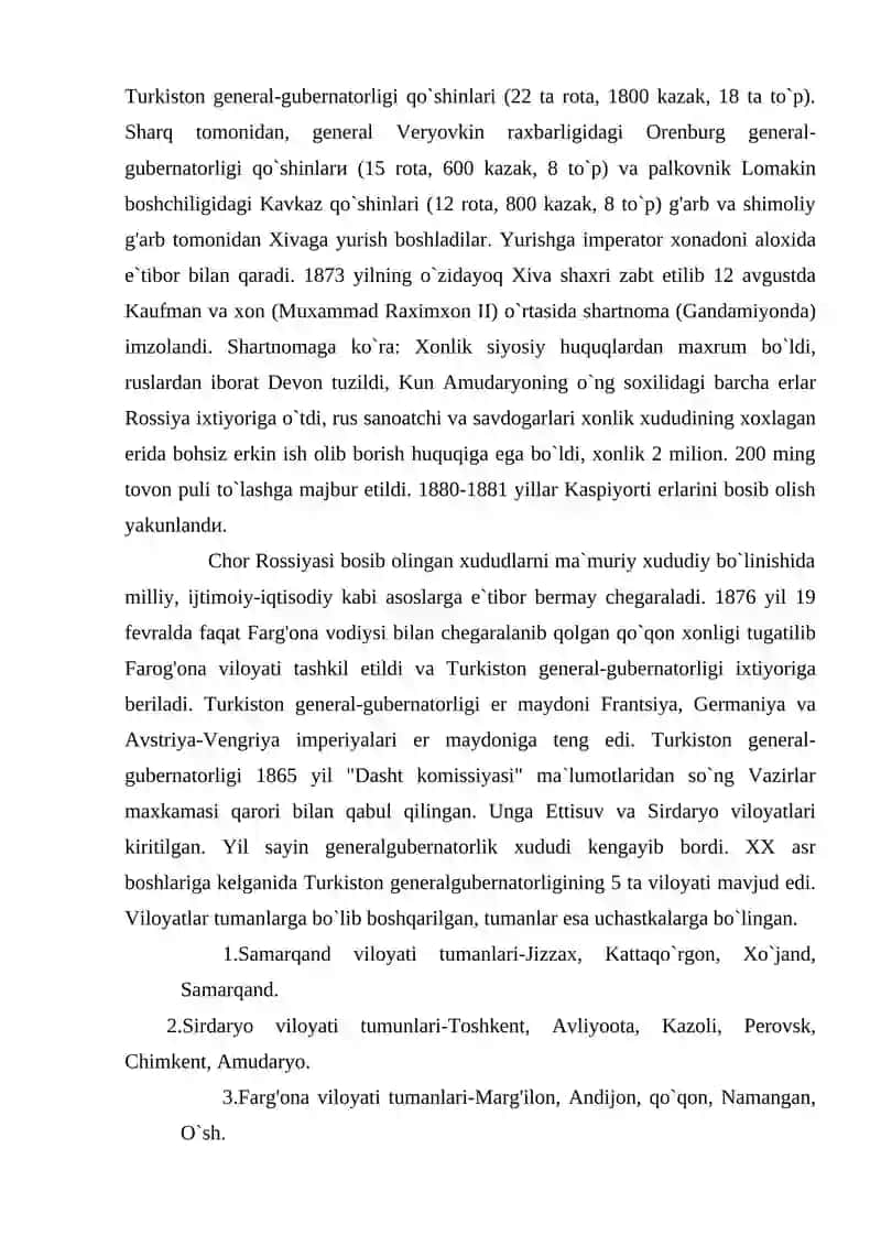 O‘rta Osiyoning Rossiya imperiyasi boshqaruvi davridagi tarixiy geografiyasi 4