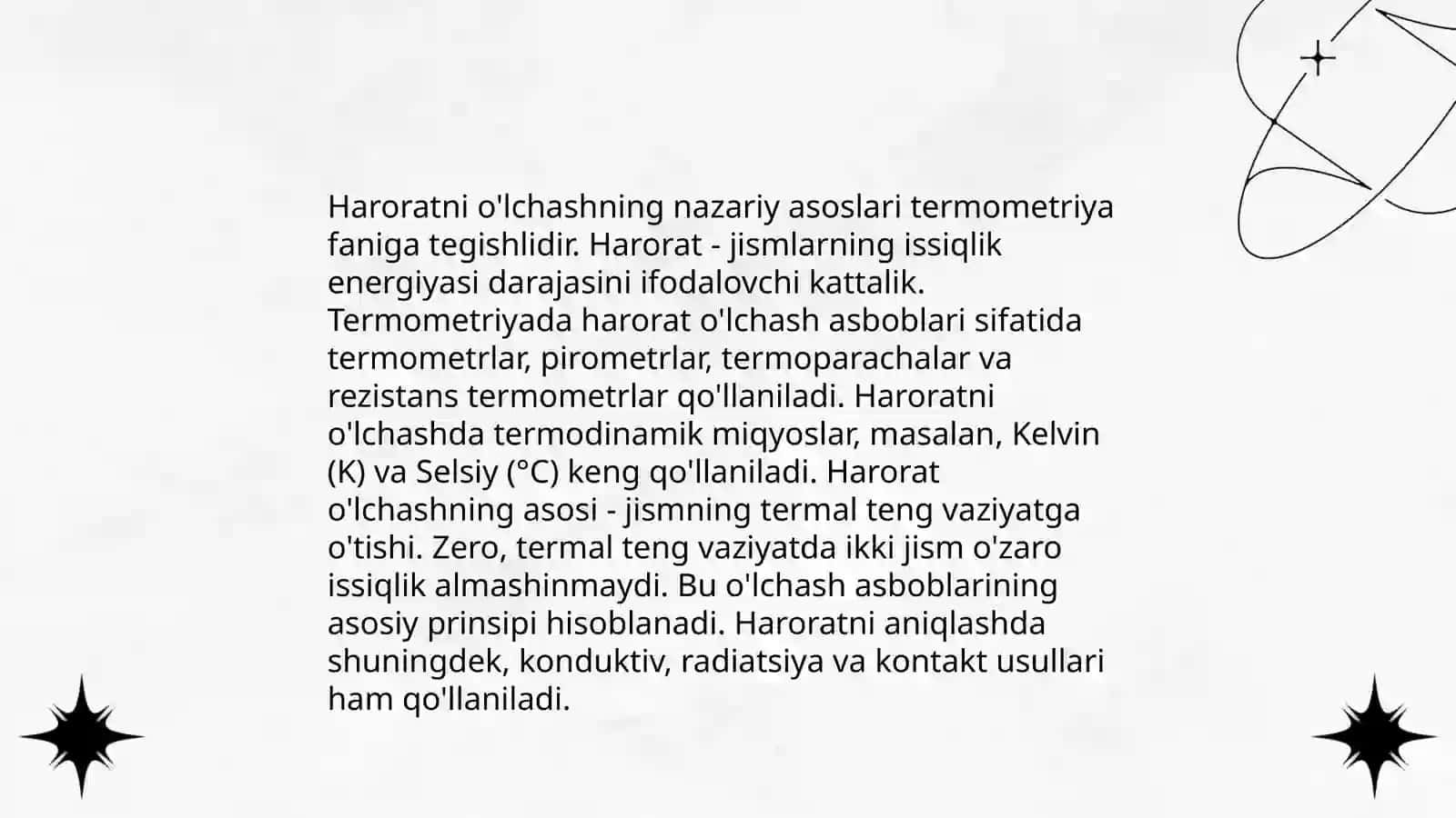 Harorat, haroratni o'lchash asboblari va usullari 4