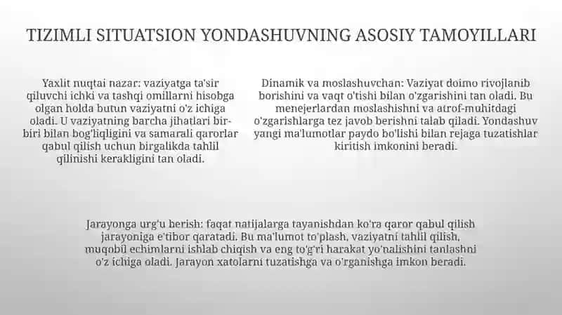 Menejmentda Tizimli Vaziyatli Yondashuv 4