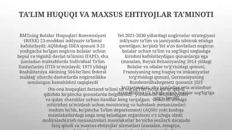 Bolalar Nogironligi Huquqlari va Sog'liqni Saqlash 4