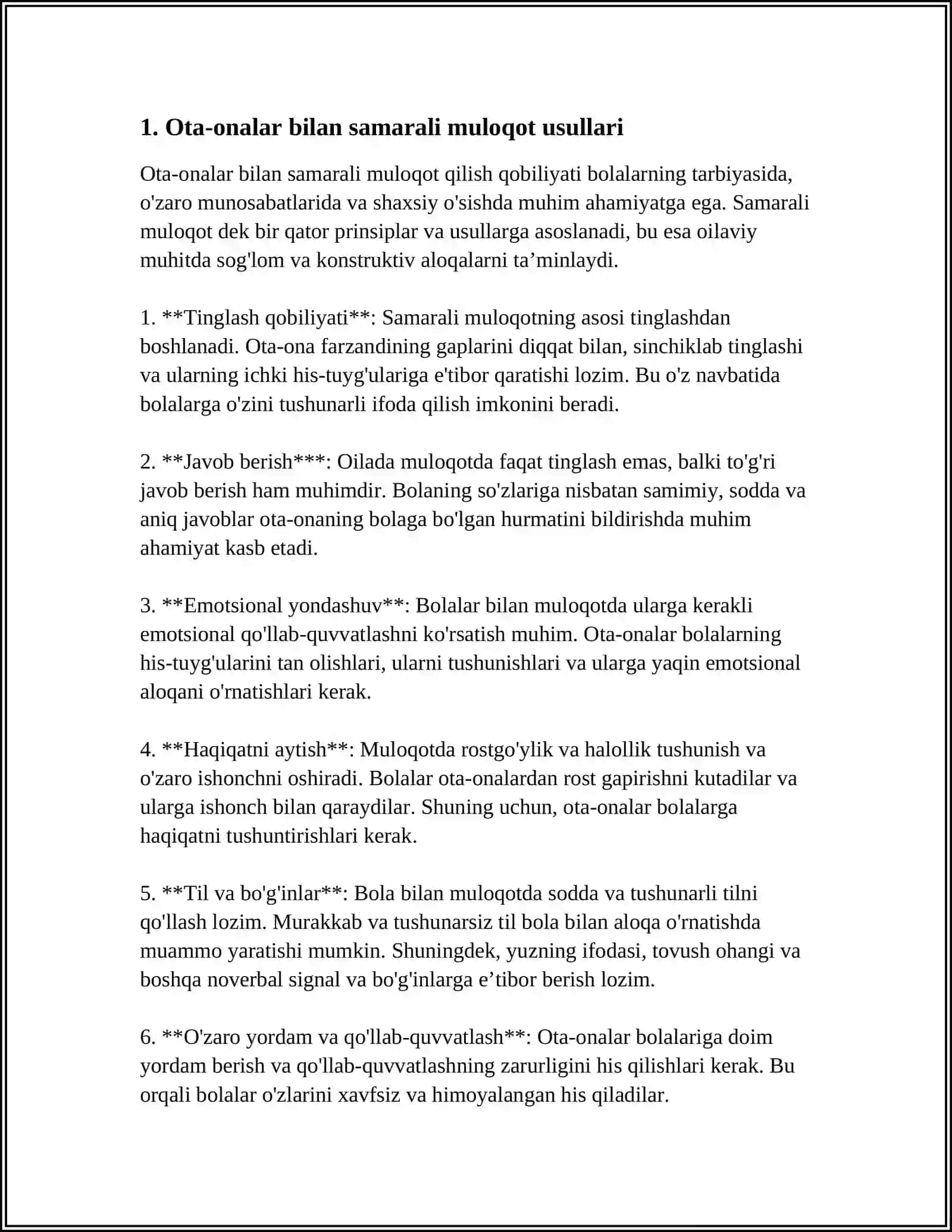 OTA-ONALAR BILAN HAMKORLIKNI YO'LGA QO'YISHNING PEDAGOGIK-PSIXOLOGIYA SHART-SHAROITLARI 4