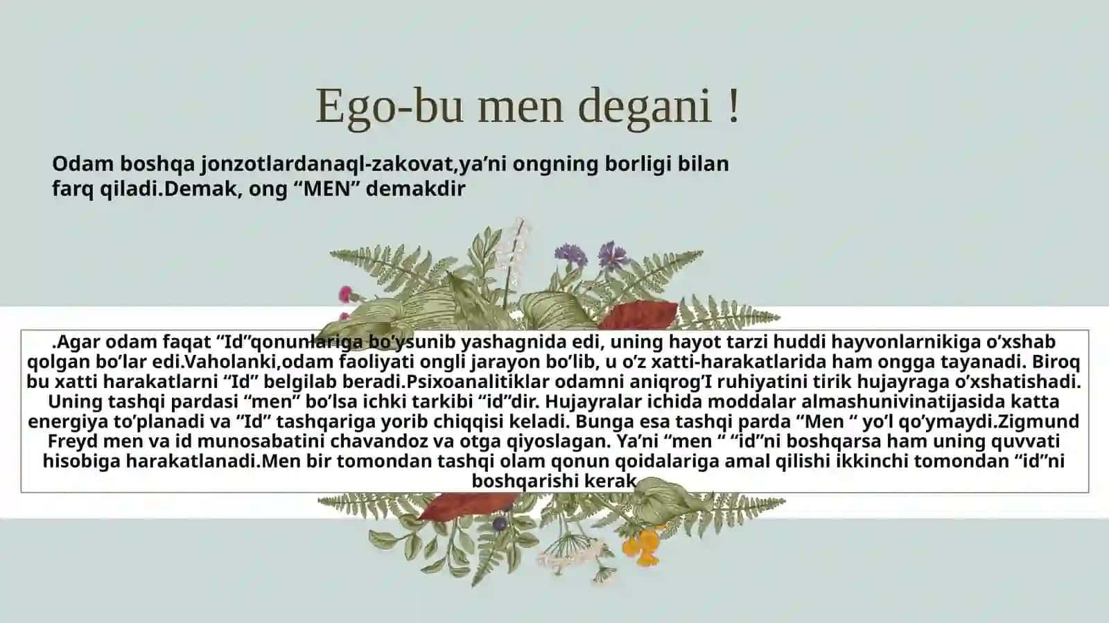 Guruhga psixoanalitik jihatdan yondashuv 4