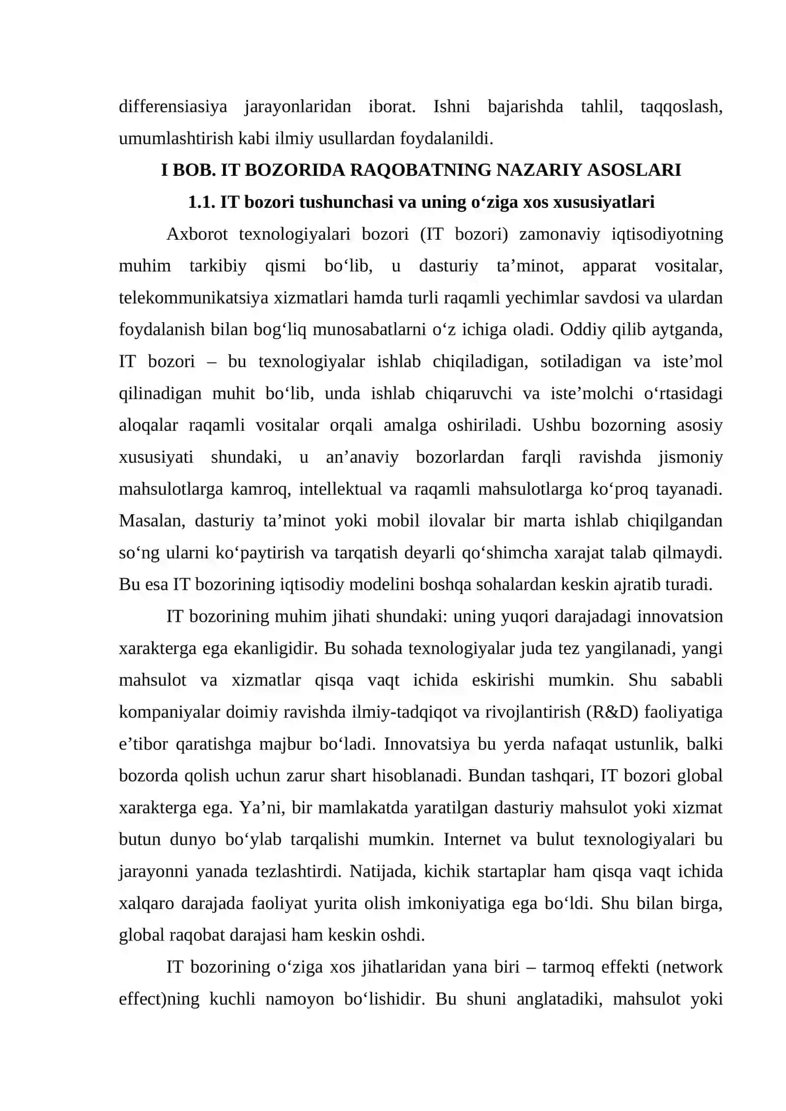 IT bozorida raqobat strategiyalari va differensiasiya 4