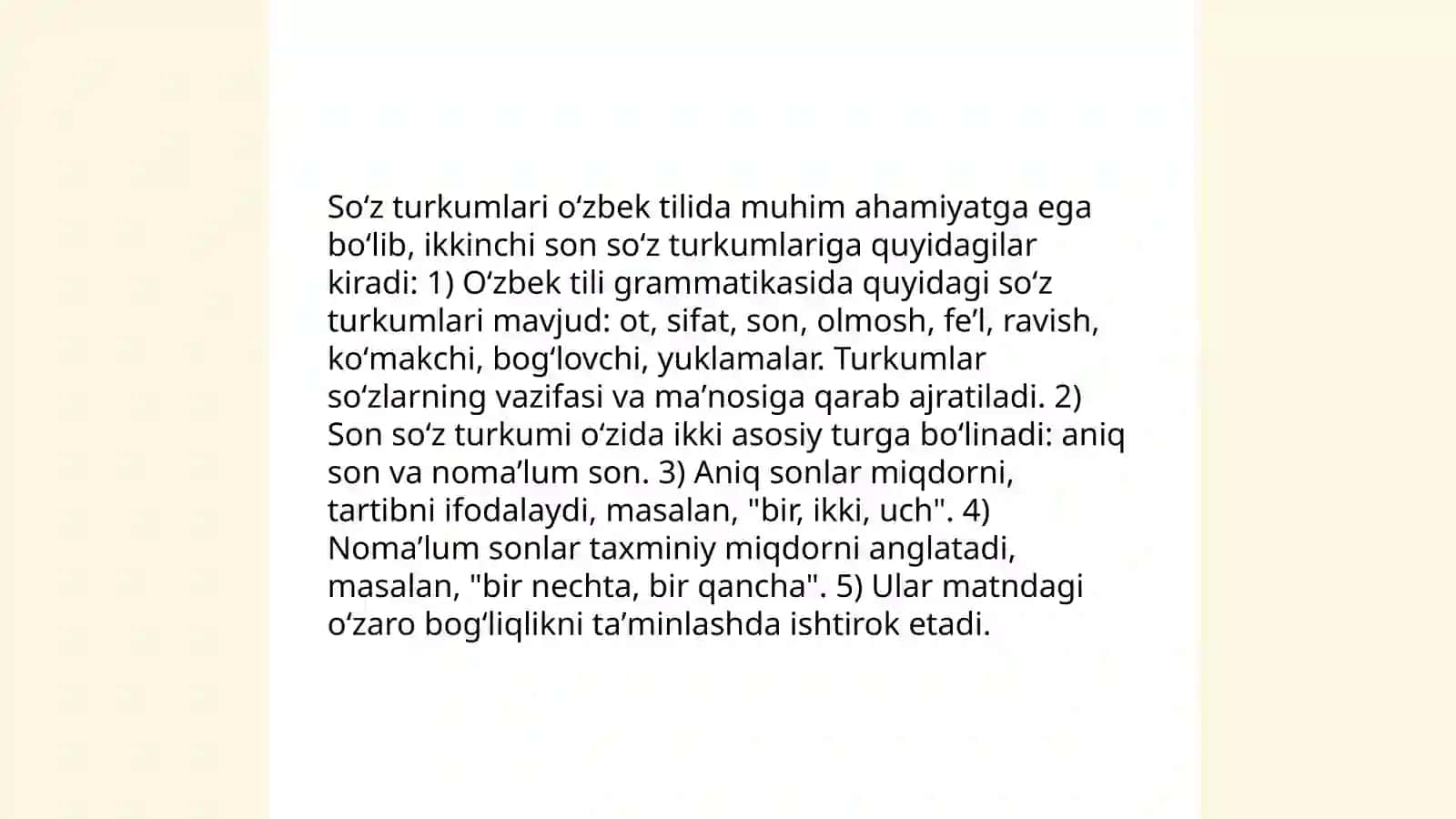 Son soʻz turkumi 4