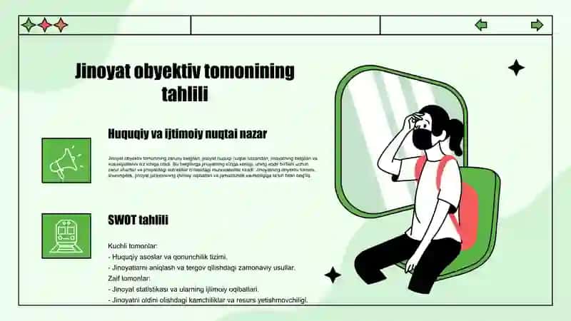 Jinoyat obyektiv tomonining zaruriy belgilari 4