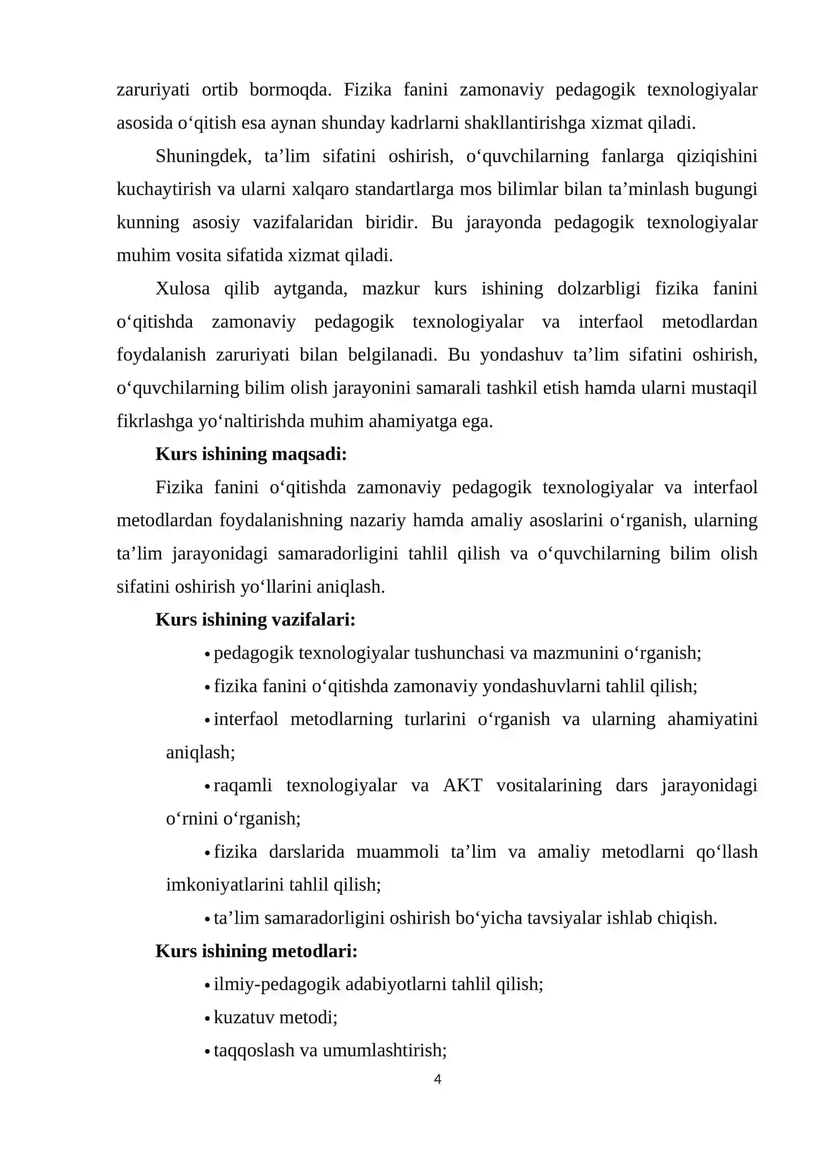 Fizika fanini o‘qitishda “Pedagogik Texnologiyalar”dan foydalanish 4