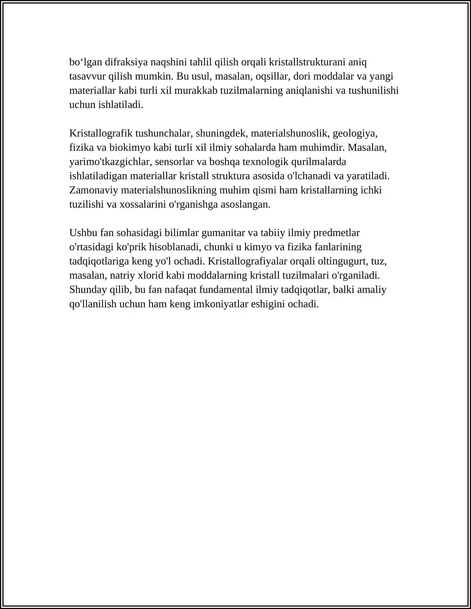 KRISTALLOGRAFIK TUSHUNCHANING MOHIYATI. SIMMETRIYA O'QI TEKISLIGI VA MARKAZI 4