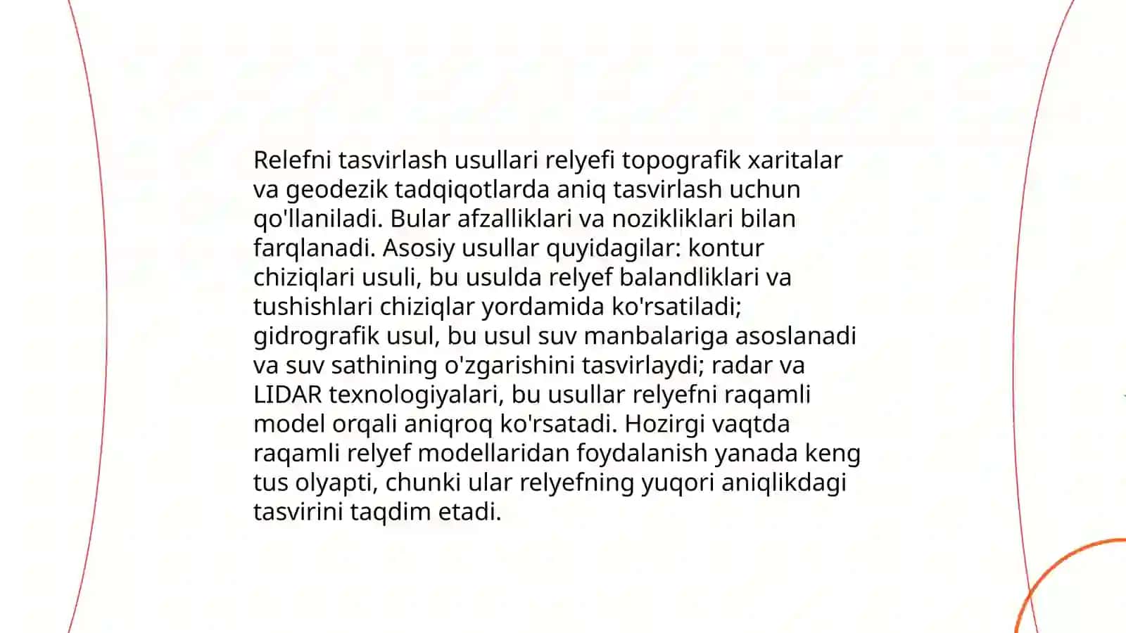 Gipsometrik kartalar va ularda relefni tasvirlash usullari 4