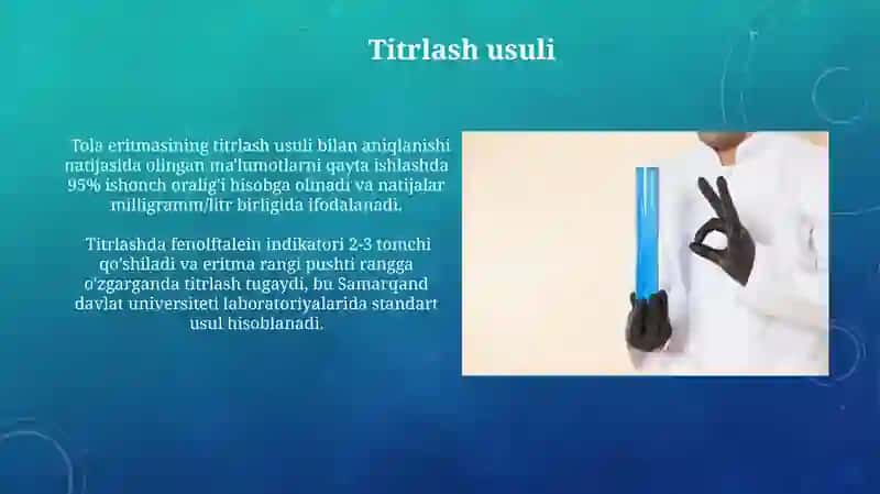 Tola olish eritmalari konsentratsiyalarin aniqlash usullari 4