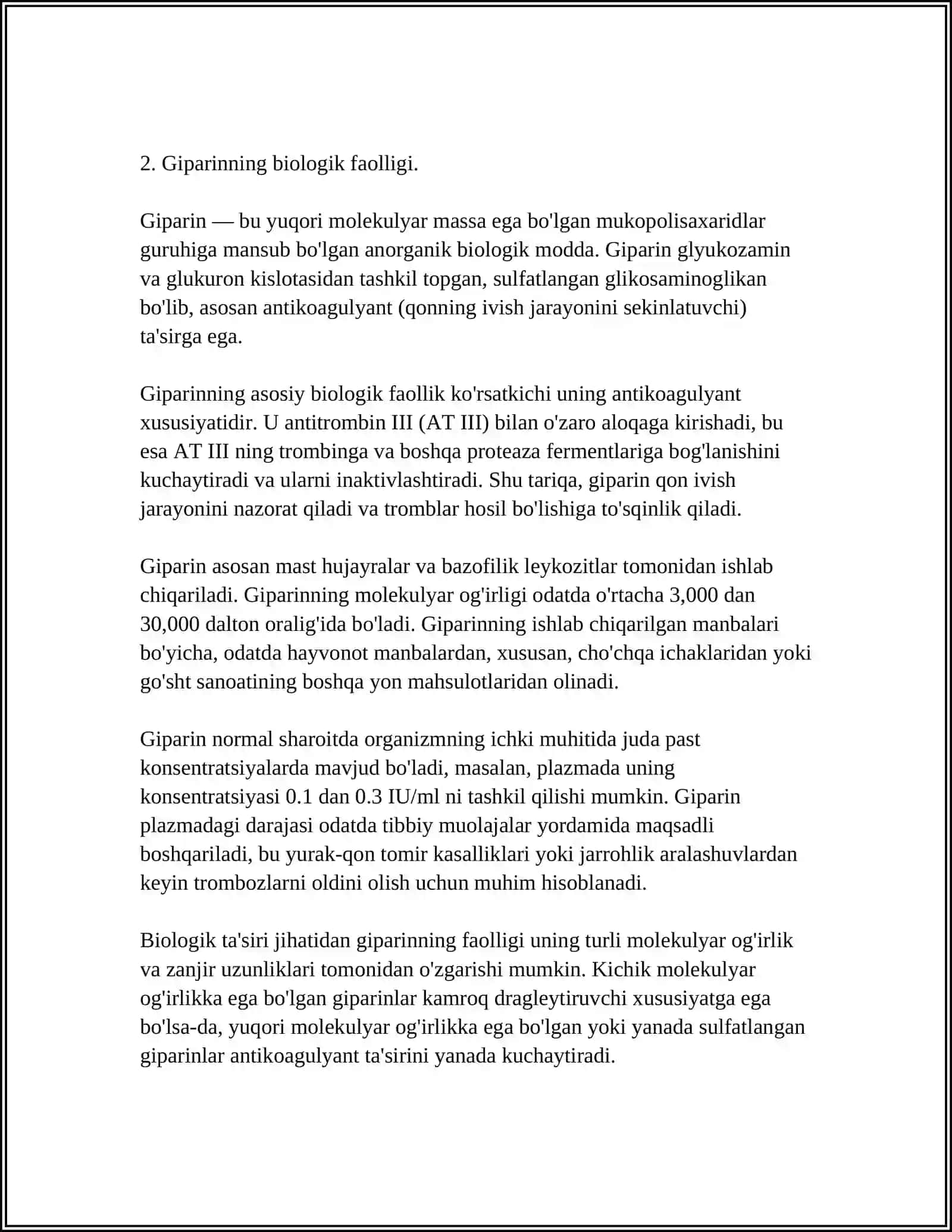 GIPARINNI KIMYOVIY TARKIBI ORGANIZMGA TA'SIR QILISH MEXANIZMI 4