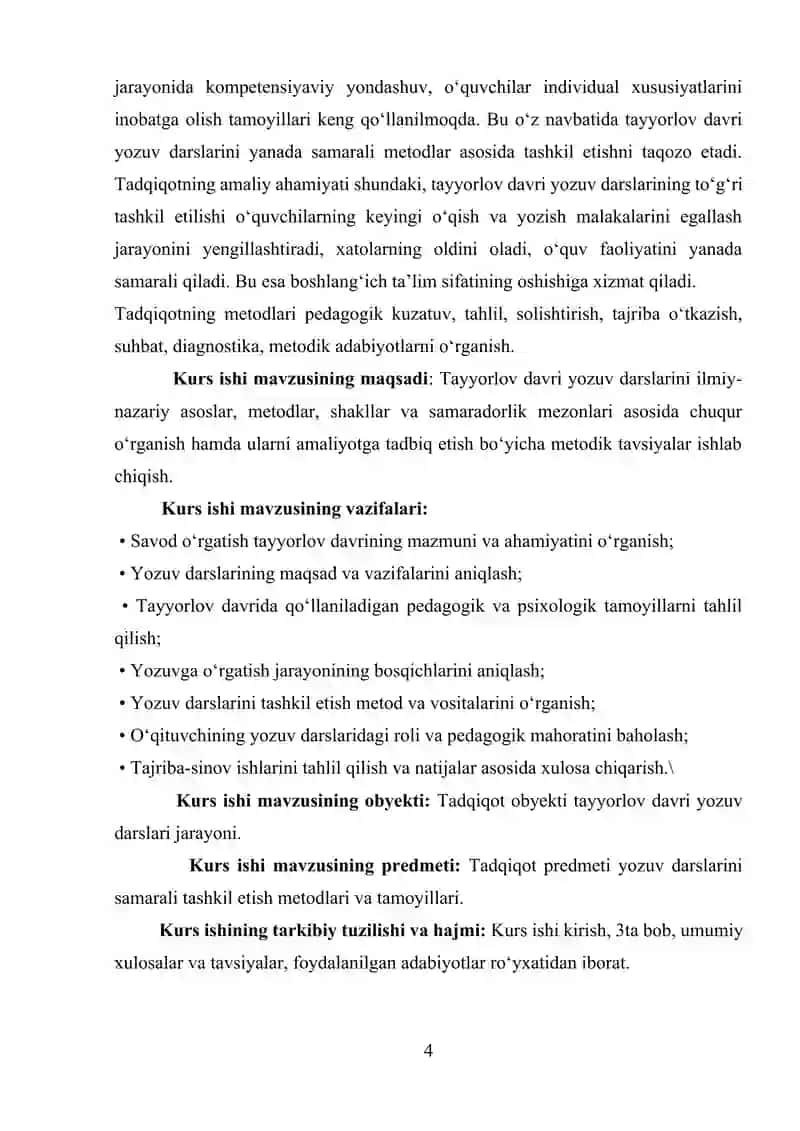 Savod o‘rgatish tayyorlov davri yozuv darslarini tashkil etish 4