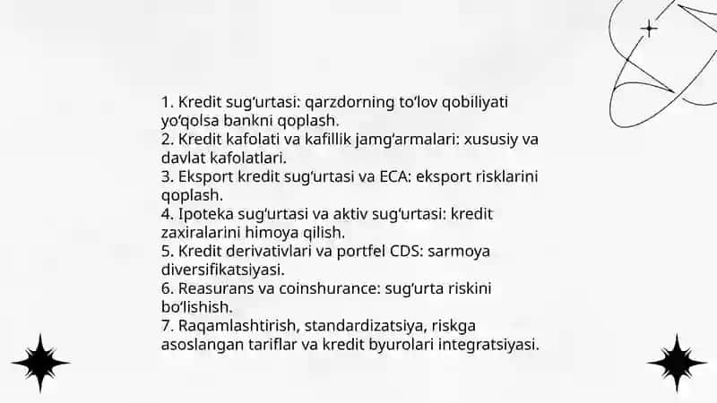 Tijorat banklarining risklarini sug'urtalashni takomillashtirish 4