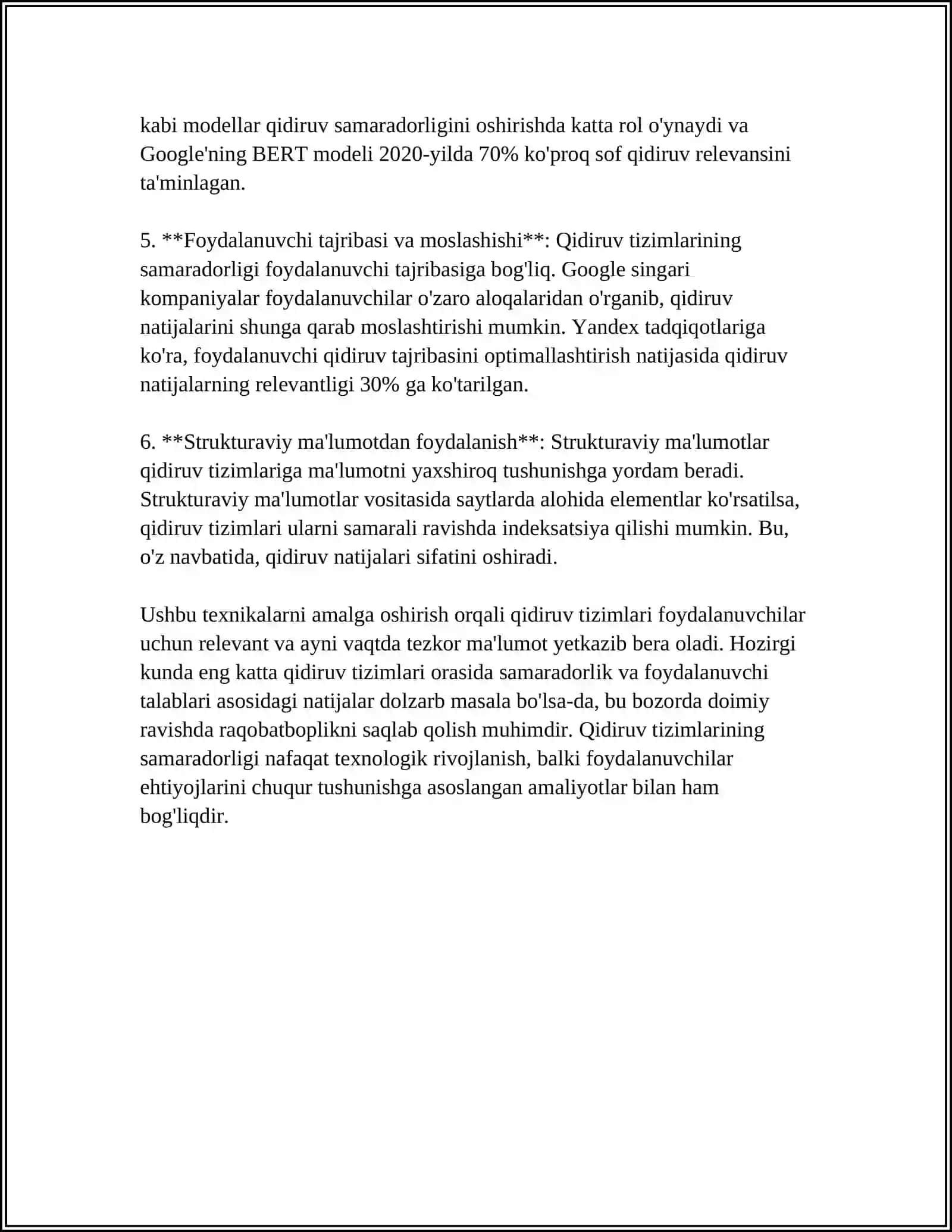 EFFICIENCY AND OPTIMIZATION OF SEARCH METHODS 4