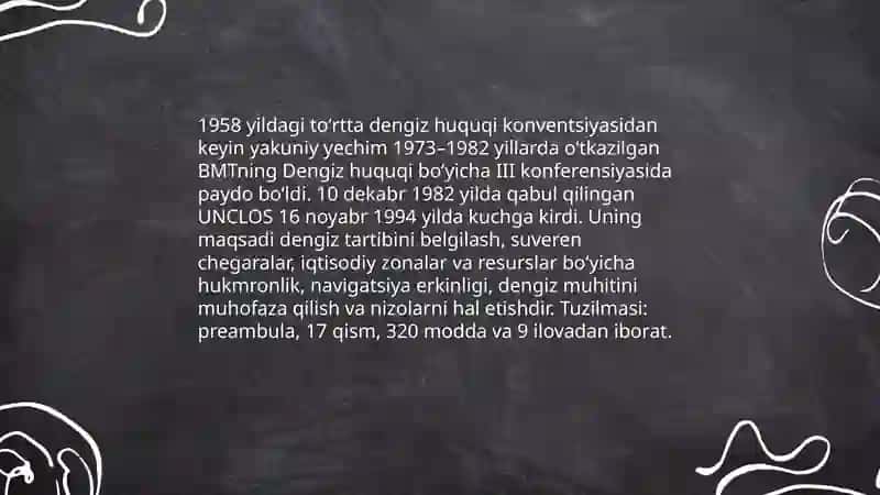 Dengiz huquqi.BMT Dengiz huquqi konventsiyasi asoslari 4