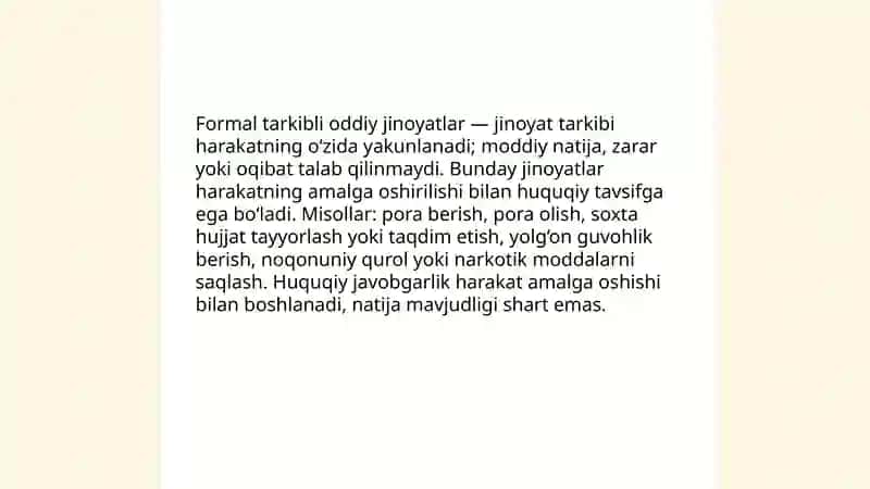 Oddiy tarkibli jinoyatlar tushunchasi turlari 4