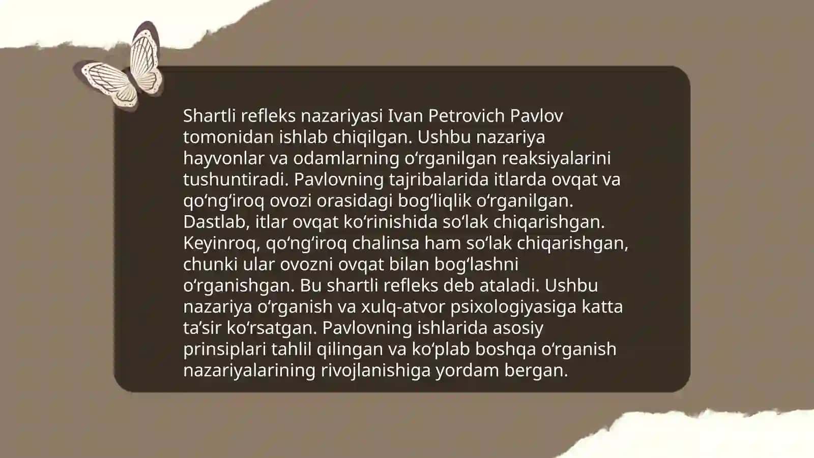 Oliy asab faoliyati haqida I.P.Pavlovning ta'limoti 4