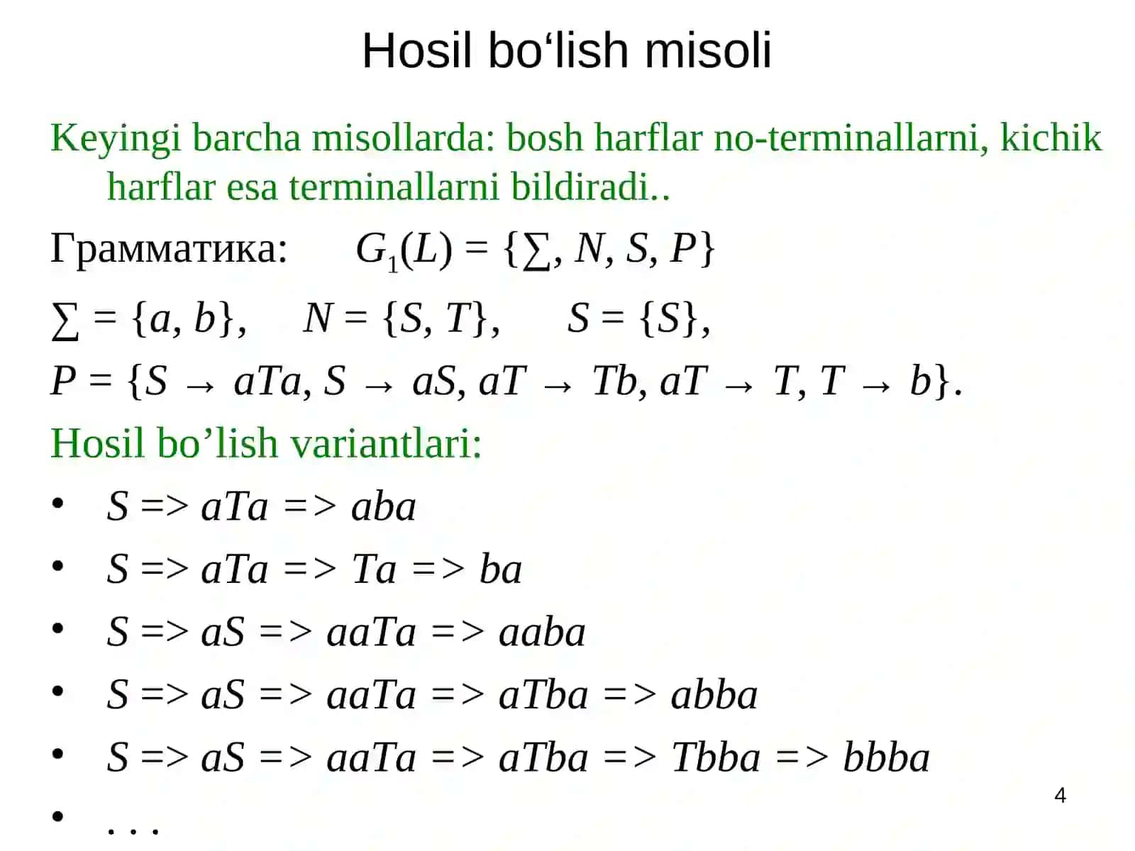 Formal tillar 4
