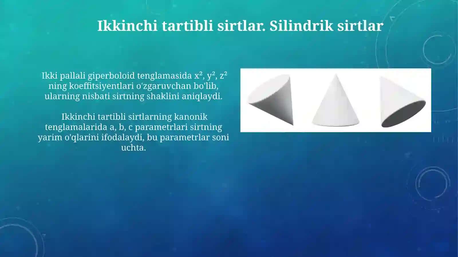 Silindirik va konus sirtlar 4