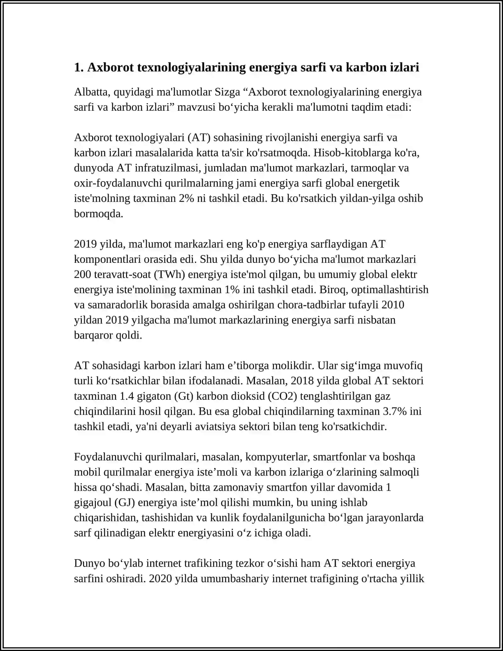 AXBOROT TEXNOLOGIYALARIDA EKOLOGIK MUAMMOLAR 4