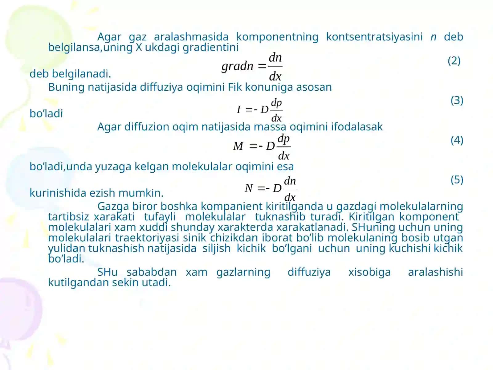 DIFFUZIYA. FIK QO`NUNI 4
