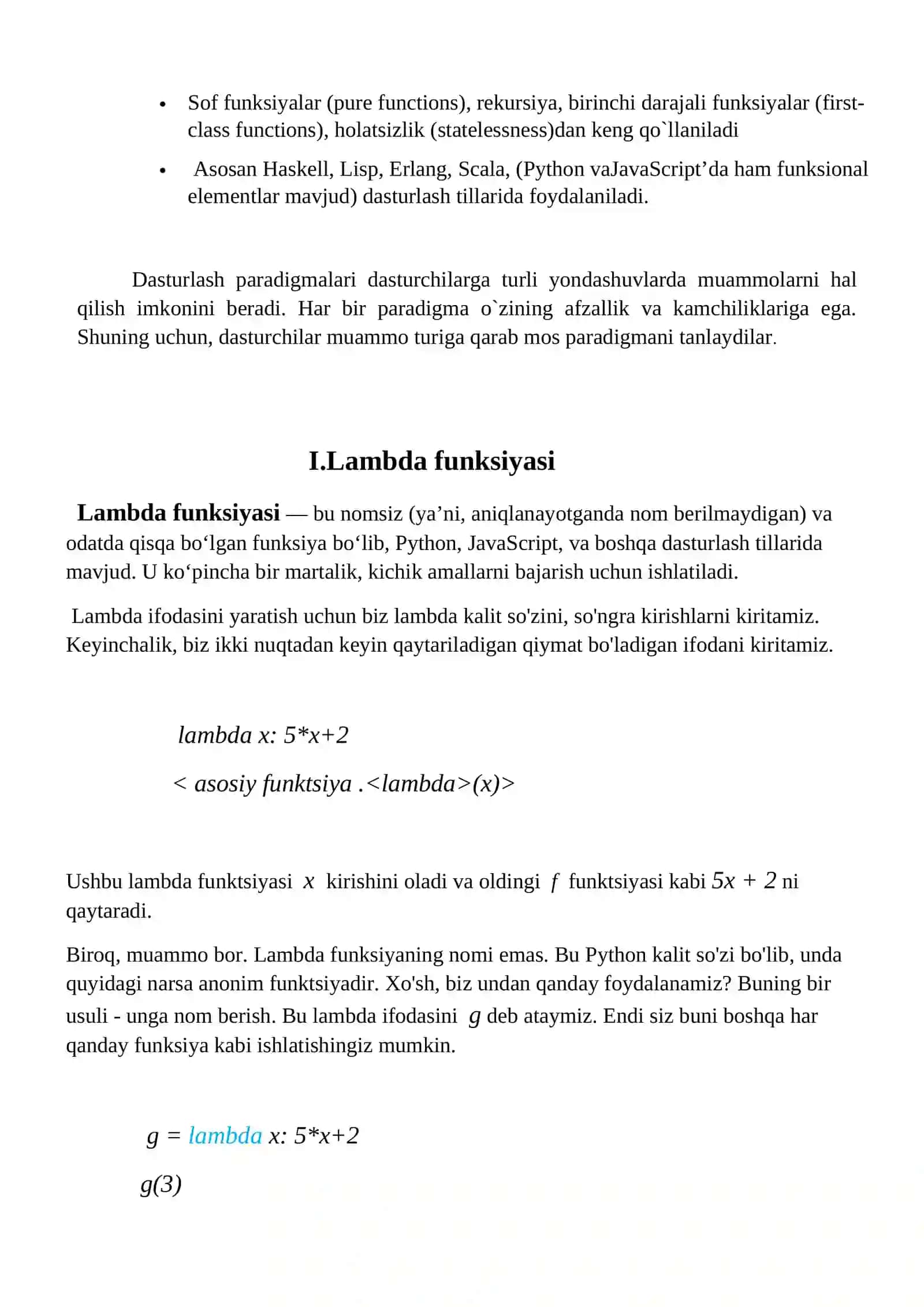 Funksional dasturlash asoslari(lambda, filter, map) 4