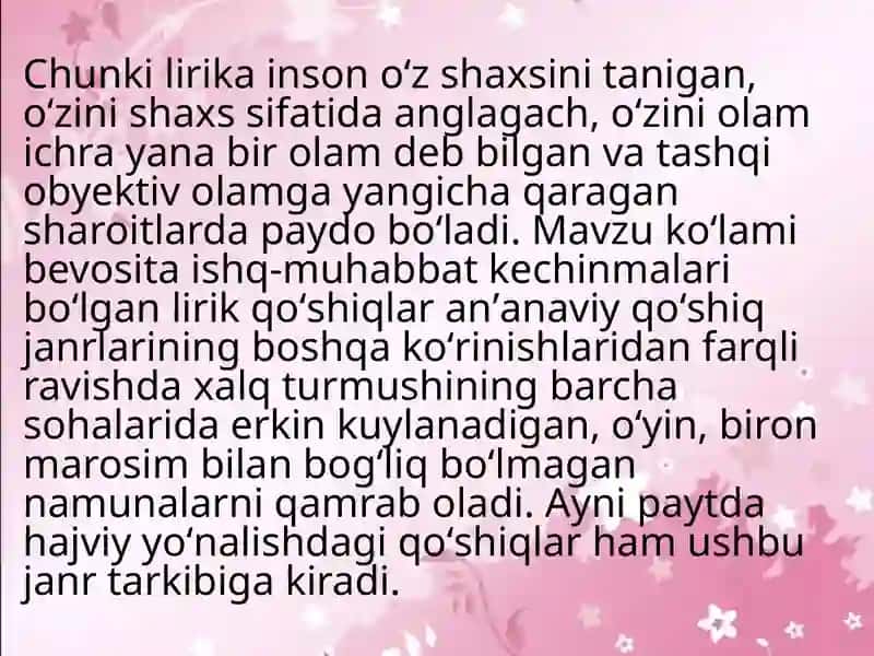 Lirik qoʻshiqlar 4