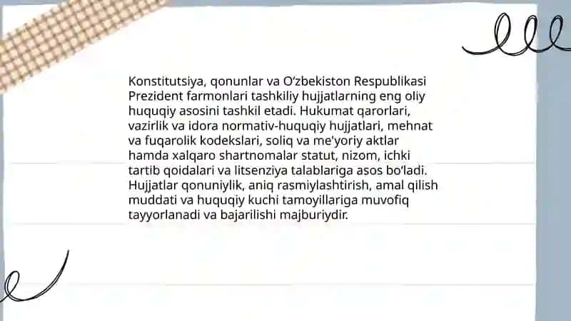 TASHKILIY HUJJATLAR VA ULARNING TURLARI 4