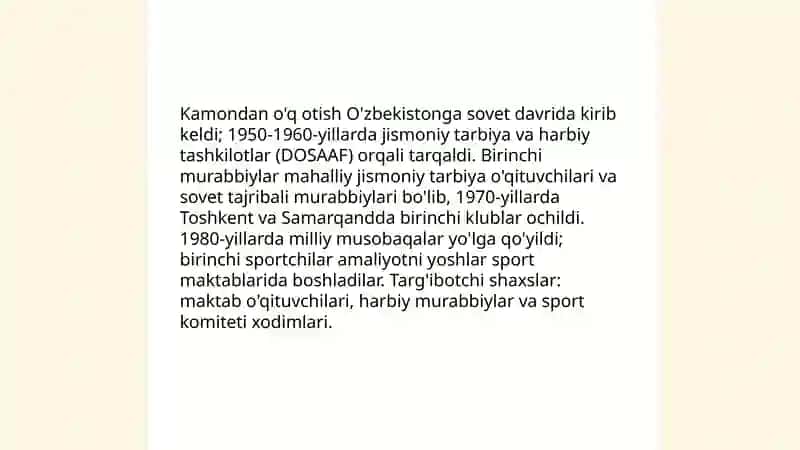 Kamondan O'q Otish sport turini hozirgi vaqtdagi Rivojlanishi 4
