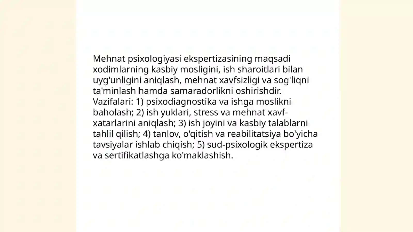 Psixologik professiografiya. Mehnat psixologiyasi ekspertizasi 4