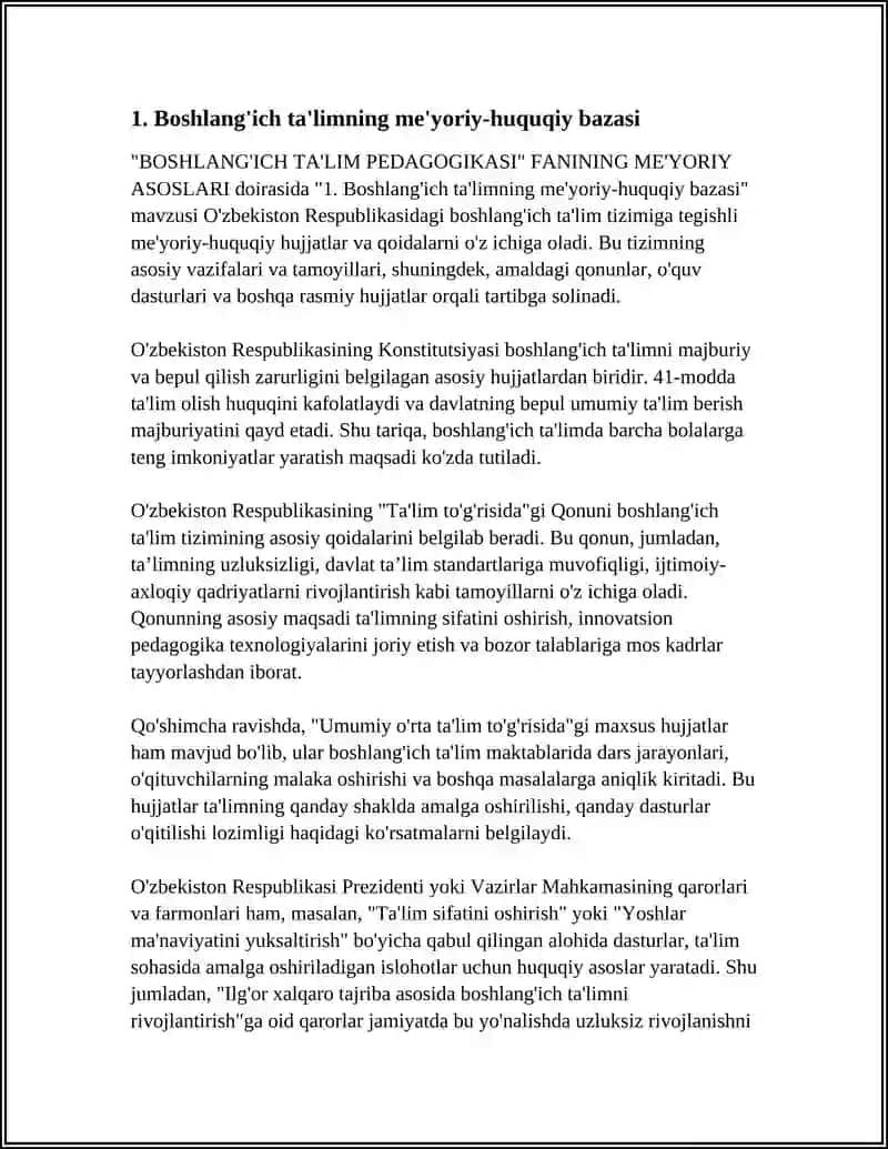 "BOSHLANG'ICH TA'LIM PEDAGOGIKASI" 4