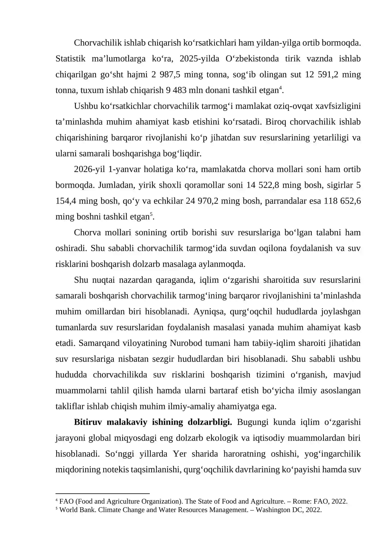 Iqlim o‘zgarishi sharoitida chorvachilikda suv risklarini boshqarish 4