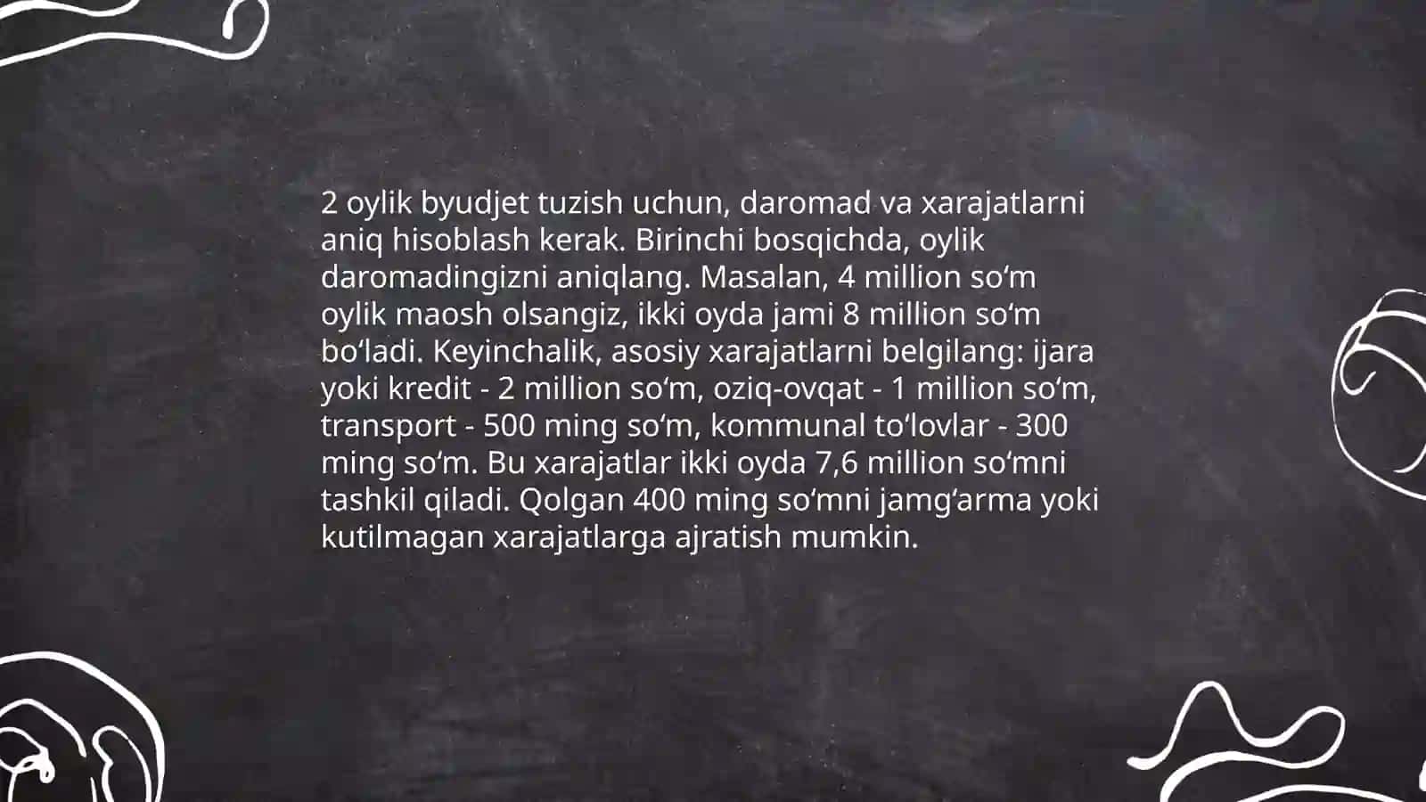 Xarajatlarni rejalashtirish 4