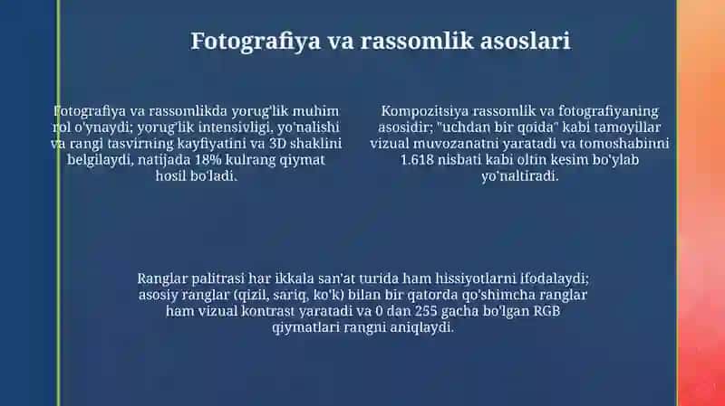 Predmetlar va hayvonlar obrazlarini yaratish usullari 4