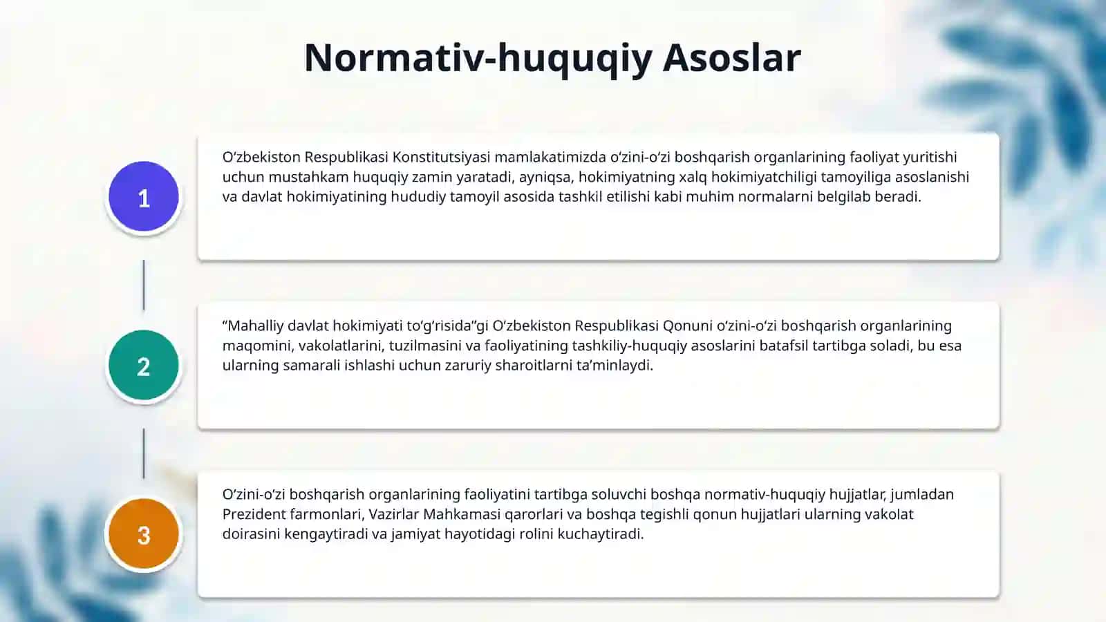 Oʻzbekiston respublikasi oʻzini-oʻzi  boshqarish organlarining tashkil etilishi 4