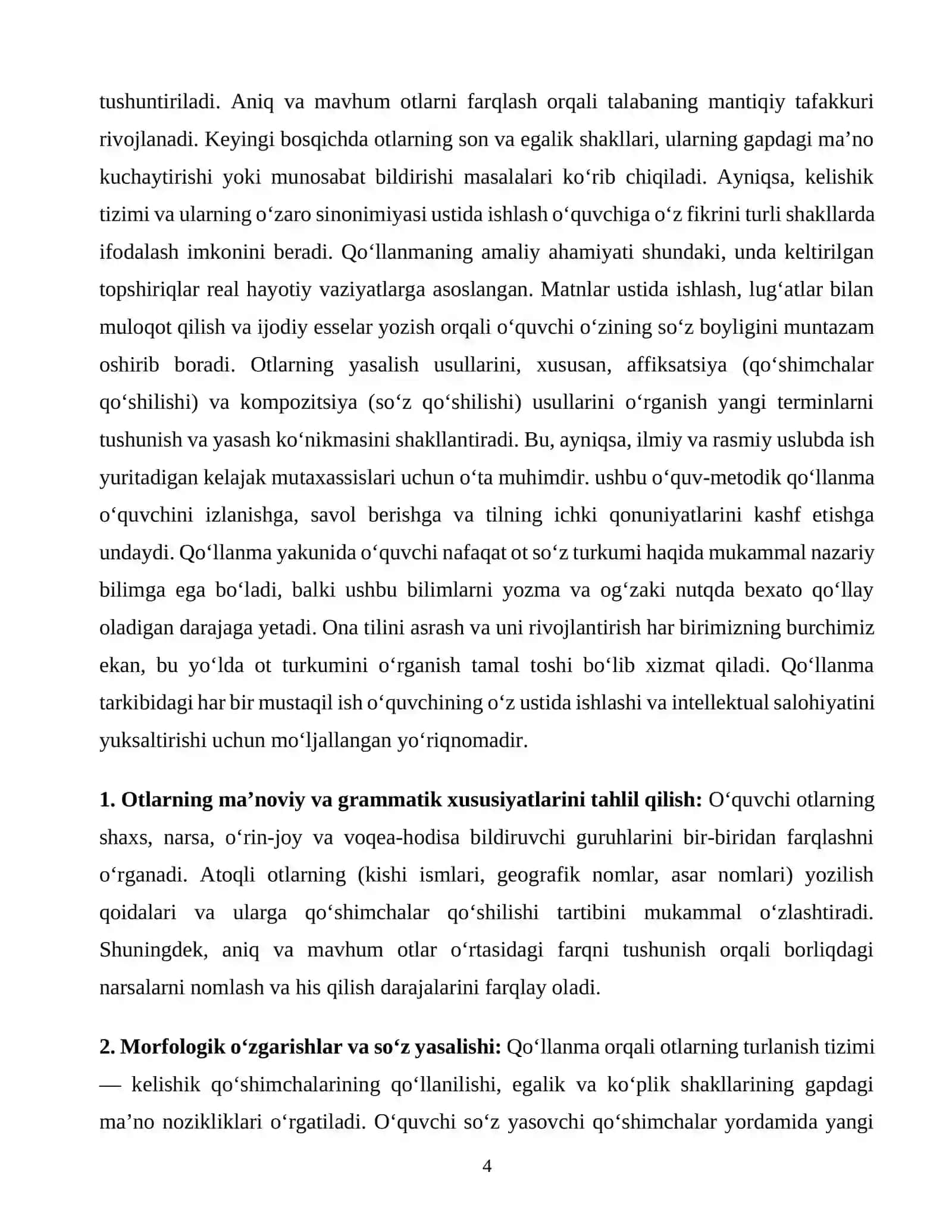 Ot So'z Turkumini Qo'llaniladigan Mustaqil Ishlarni Ishlab Chiqish 4