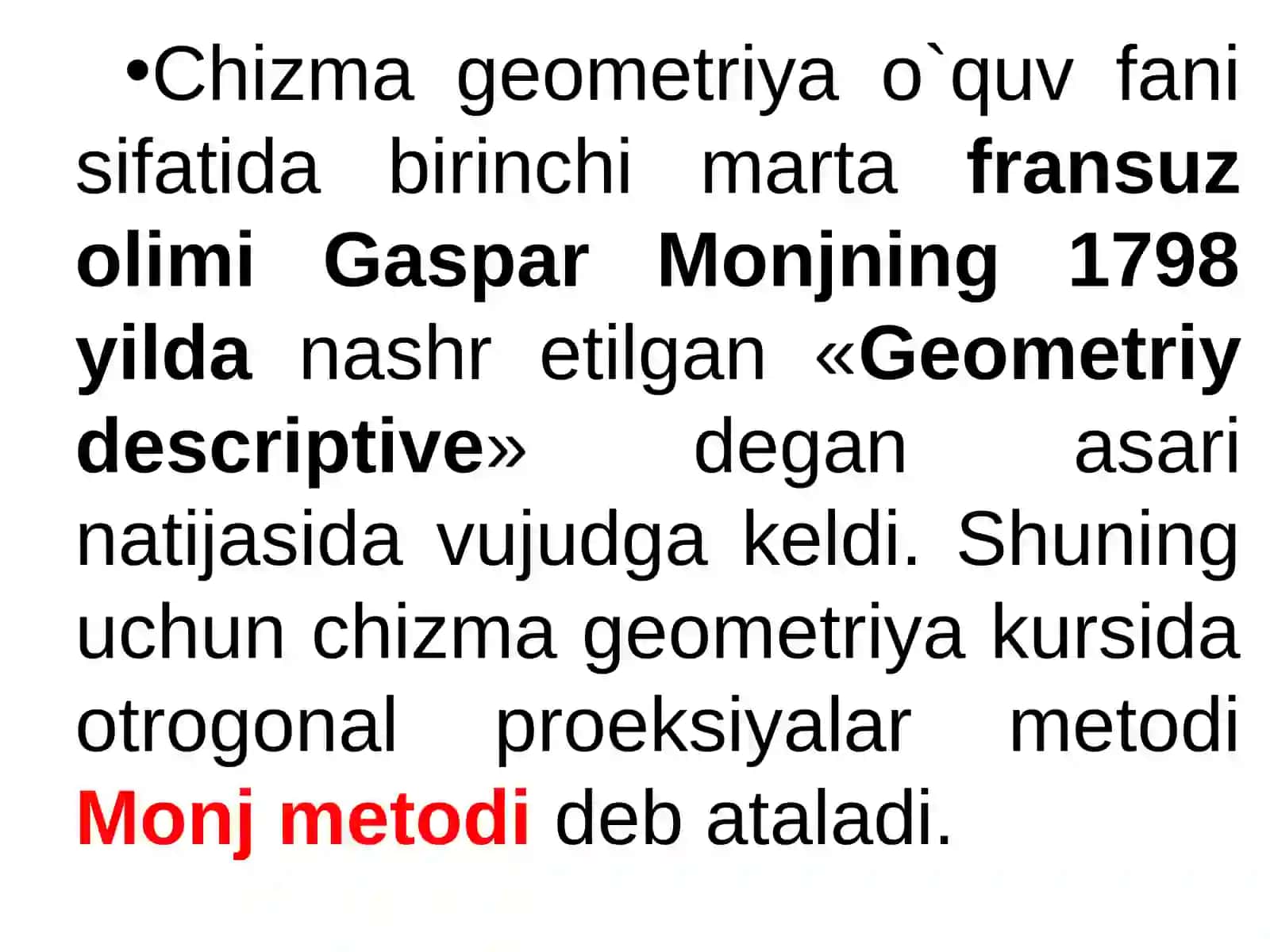 “Muhandislik va kompyuter grafikasi” fani fazoviy shakllarni tekislikda tasvirlashning proyeksiyalar metodi 4