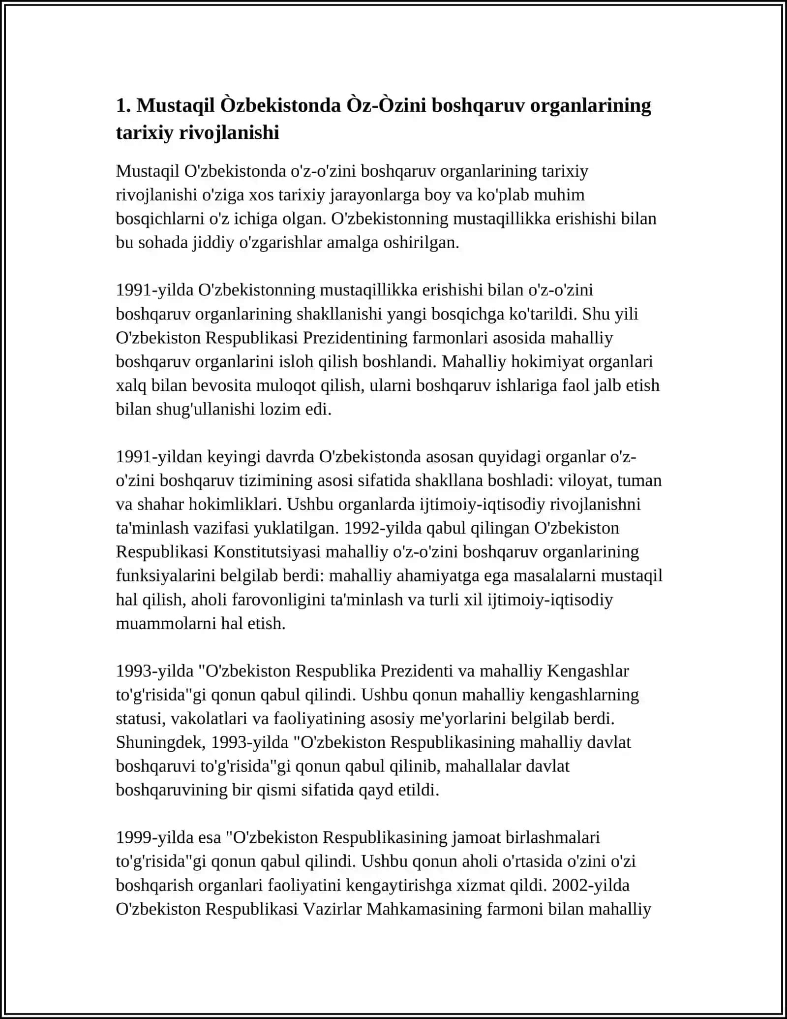 MUSTAQIL O'ZBEKISTONDA O'Z-O'ZINI BOSHQARUV ORGANLARINING FAOLIYATI 4