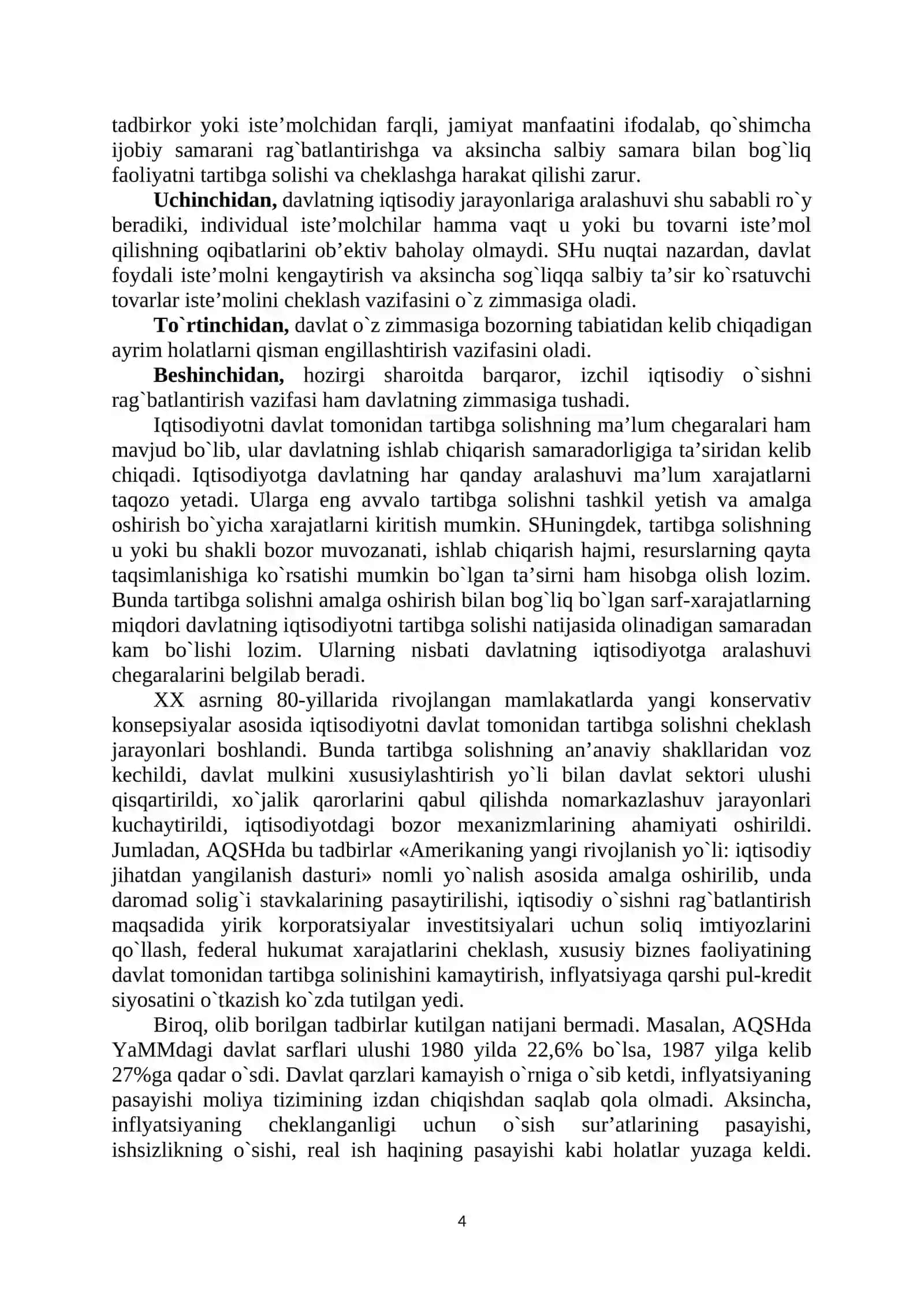 IQTISODIYOTNI TARTIBGA SOLISHDA DAVLATNING IQTISODIY ROLI 4