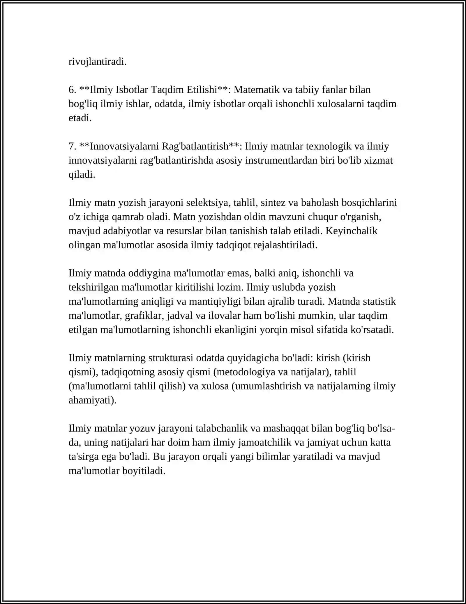 MUSTAQIL ISH Mavzu: ILMIY MATNLARNING FUNKSIYALARI VA TURLARI 4