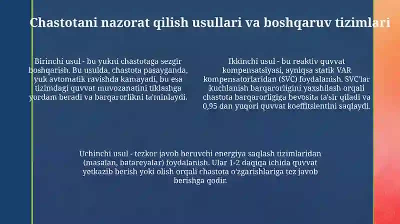 Energosistemaning chastotaviy tavsili 4