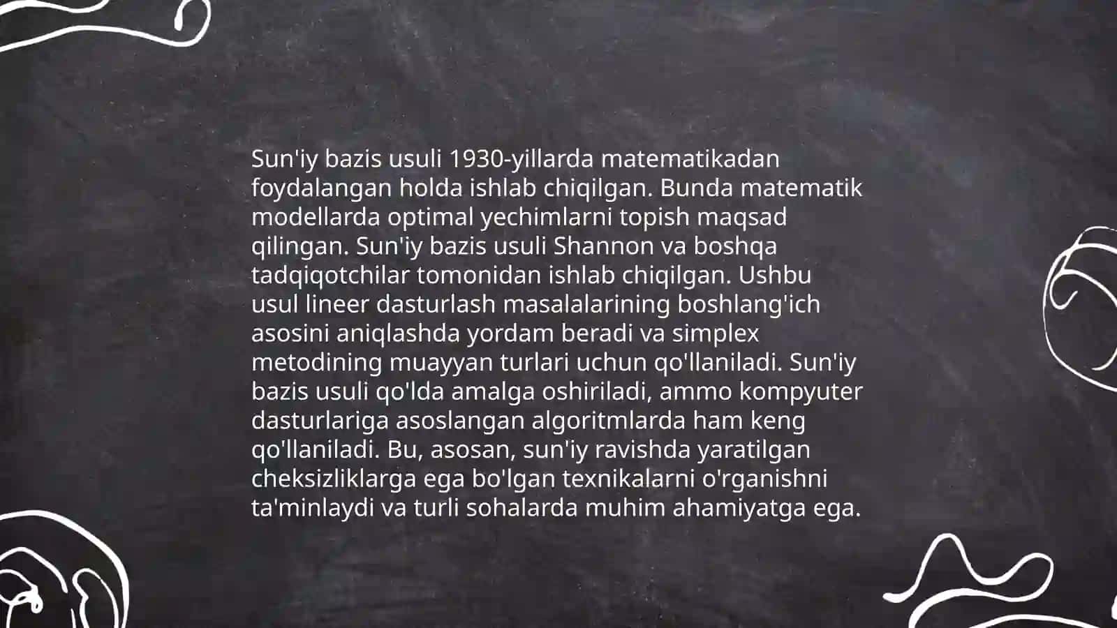 Suniy bazis usuli 4