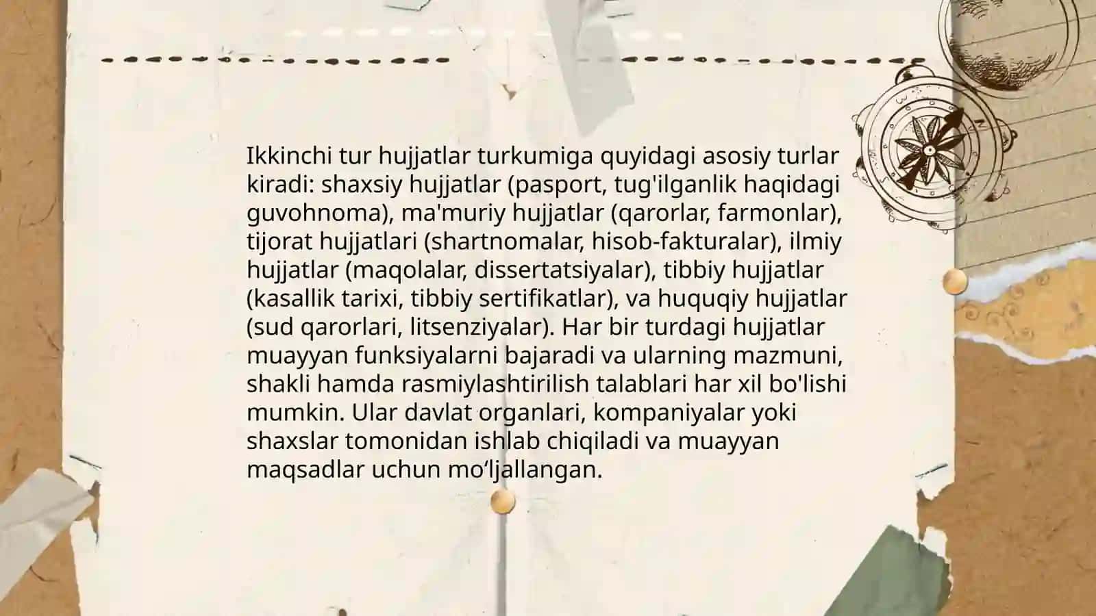 Hujjatchilik tarixi.Hujjat turlari 4